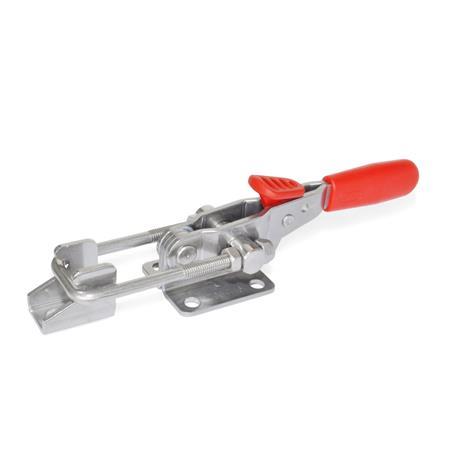 Otto Ganter Stainless Steel Horizontal Latch Type Toggle Clamp with Safety Hook with Pulling Action, GN 851.3
